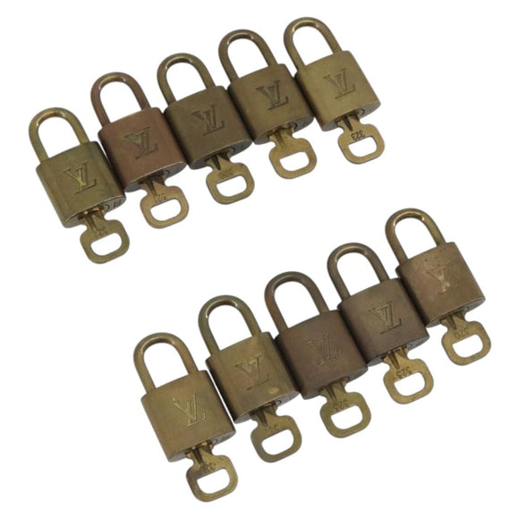 LOUIS VUITTON Padlock 10 Set Padlock metal Gold LV Auth 192563