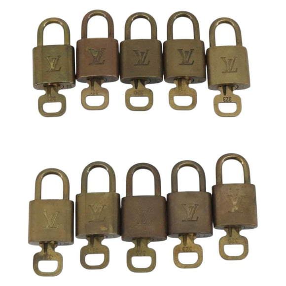 LOUIS VUITTON Padlock 10 Set Padlock metal Gold LV Auth 192563