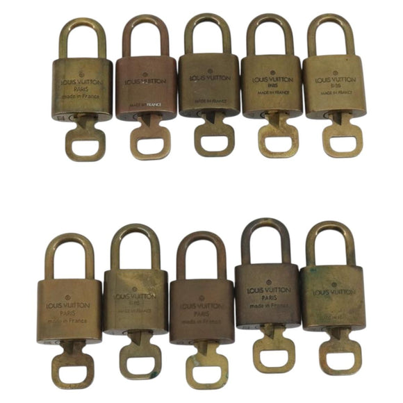 LOUIS VUITTON Padlock 10 Set Padlock metal Gold LV Auth 192563