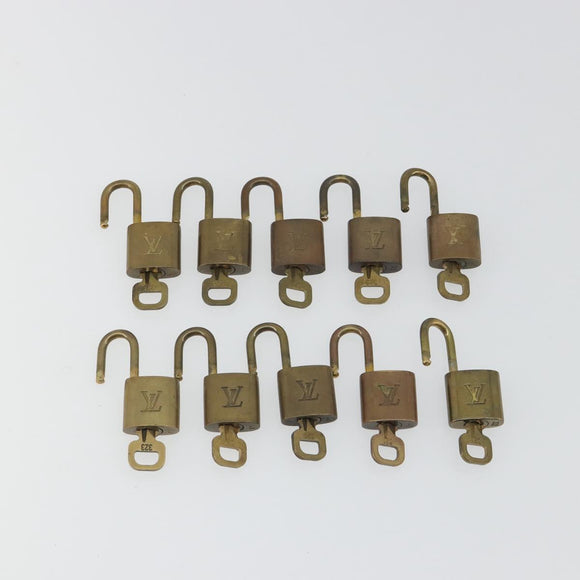 LOUIS VUITTON Padlock 10 Set Padlock metal Gold LV Auth 192563