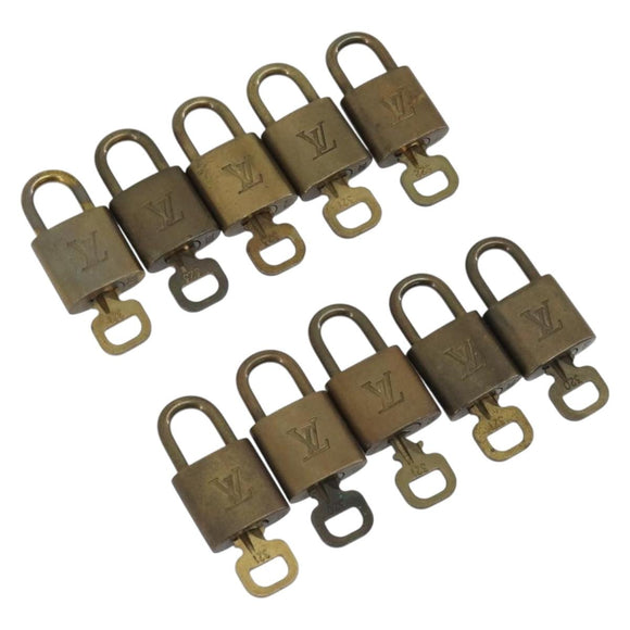 LOUIS VUITTON Padlock 10 Set Padlock metal Gold LV Auth 192564