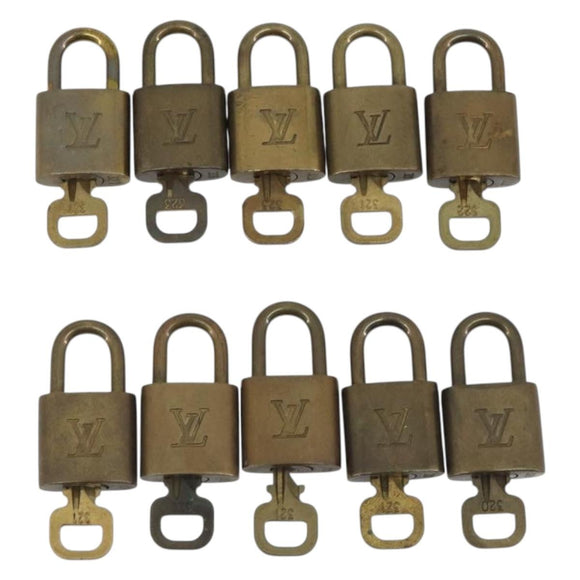 LOUIS VUITTON Padlock 10 Set Padlock metal Gold LV Auth 192564