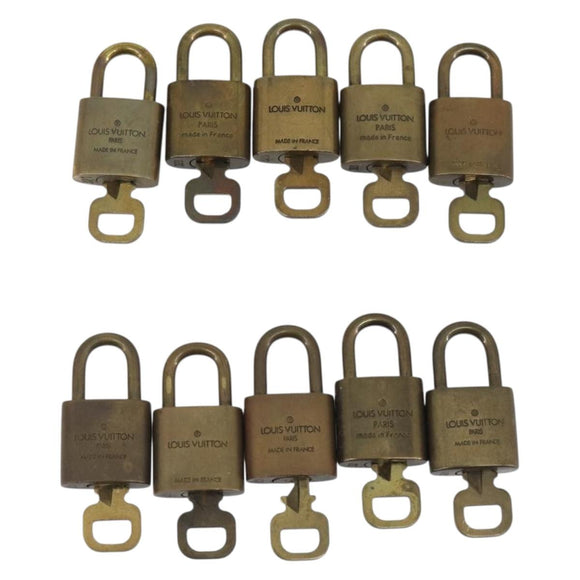 LOUIS VUITTON Padlock 10 Set Padlock metal Gold LV Auth 192564