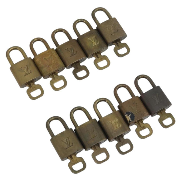 LOUIS VUITTON Padlock 10 Set Padlock metal Gold LV Auth 192565