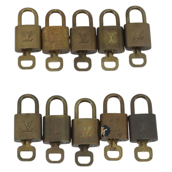 LOUIS VUITTON Padlock 10 Set Padlock metal Gold LV Auth 192565
