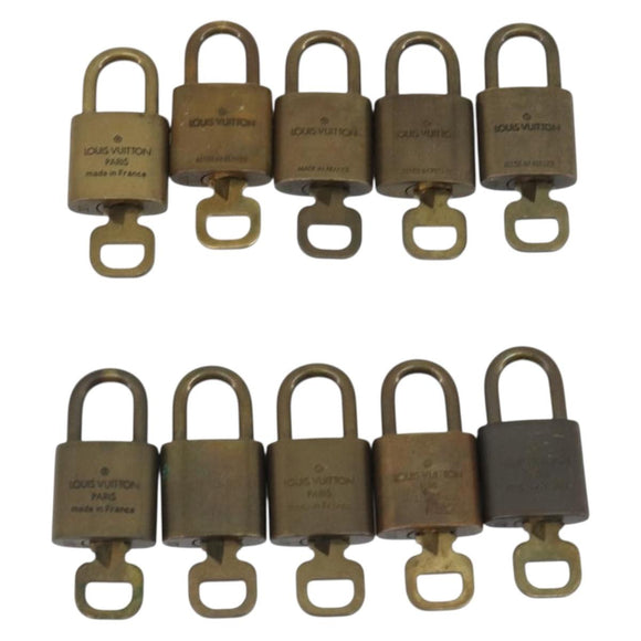 LOUIS VUITTON Padlock 10 Set Padlock metal Gold LV Auth 192565