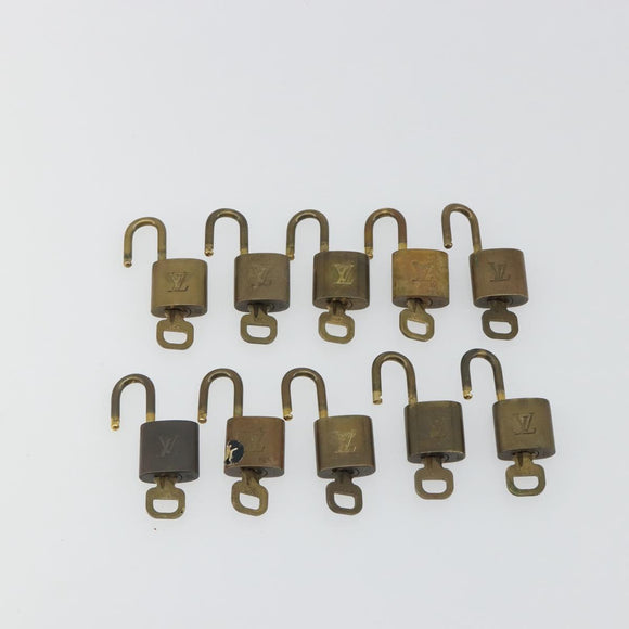 LOUIS VUITTON Padlock 10 Set Padlock metal Gold LV Auth 192565