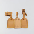 LOUIS VUITTON Name Tag Powanie 10 Set Powanie Leather Beige LV Auth 192566-2