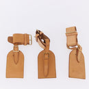 LOUIS VUITTON Name Tag Powanie 10 Set Powanie Leather Beige LV Auth 192567-6