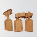 LOUIS VUITTON Name Tag Powanie 10 Set Powanie Leather Beige LV Auth 192568-2