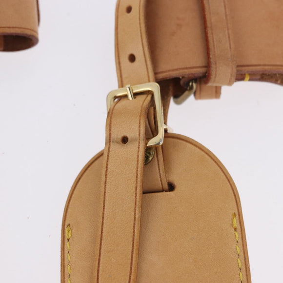 LOUIS VUITTON Name Tag Powanie 10 Set Powanie Leather Beige LV Auth 192569