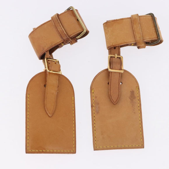 LOUIS VUITTON Name Tag Powanie 10 Set Powanie Leather Beige LV Auth 192570