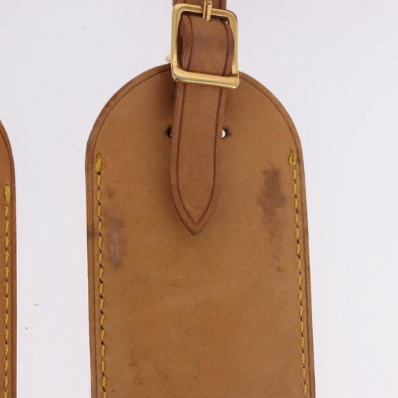 LOUIS VUITTON Name Tag Powanie 10 Set Powanie Leather Beige LV Auth 192570