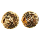 CHANEL Earring Metal Gold Tone CC Auth 192600M-1