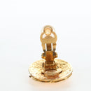 CHANEL Earring Metal Gold Tone CC Auth 192600M-14