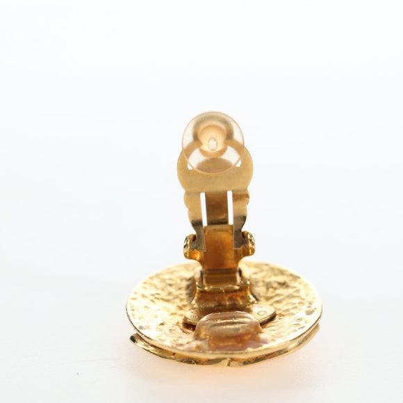 CHANEL Earring Metal Gold Tone CC Auth 192600M