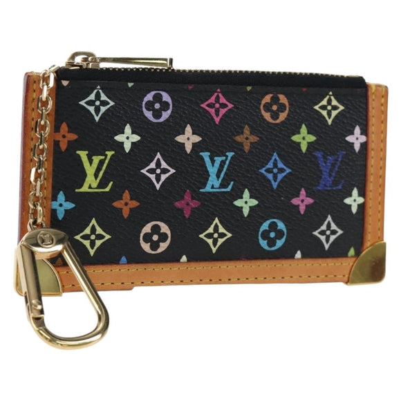 LOUIS VUITTON Monogram Multicolor Pochette Cles Purse Black M13664 Auth 192602M
