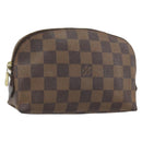 LOUIS VUITTON Damier Ebene Pochette Cosmetic PM Pouch N47516 LV Auth 192604-1