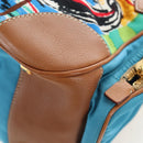 PRADA Venice Pattern Hand Bag Canvas Multicolor Gold Auth 192606SAV-15