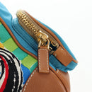 PRADA Venice Pattern Hand Bag Canvas Multicolor Gold Auth 192606SAV-20