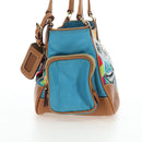 PRADA Venice Pattern Hand Bag Canvas Multicolor Gold Auth 192606SAV-3