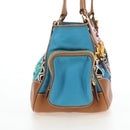 PRADA Venice Pattern Hand Bag Canvas Multicolor Gold Auth 192606SAV-4