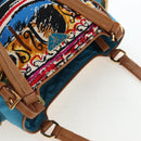 PRADA Venice Pattern Hand Bag Canvas Multicolor Gold Auth 192606SAV-6