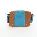 PRADA Venice Pattern Hand Bag Canvas Multicolor Gold Auth 192606SAV-5