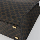 CELINE Macadam Canvas Hand Bag PVC Leather Black Gold Auth 192613A-14