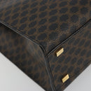 CELINE Macadam Canvas Hand Bag PVC Leather Black Gold Auth 192613A-15