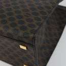 CELINE Macadam Canvas Hand Bag PVC Leather Black Gold Auth 192613A-16