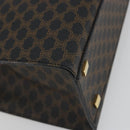 CELINE Macadam Canvas Hand Bag PVC Leather Black Gold Auth 192613A-9