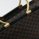 CELINE Macadam Canvas Hand Bag PVC Leather Black Gold Auth 192613A-17