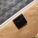 CELINE Macadam Canvas Hand Bag PVC Leather Black Gold Auth 192613A-18