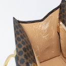 CELINE Macadam Canvas Hand Bag PVC Leather Black Gold Auth 192613A-19
