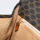 CELINE Macadam Canvas Hand Bag PVC Leather Black Gold Auth 192613A-20