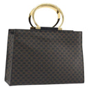 CELINE Macadam Canvas Hand Bag PVC Leather Black Gold Auth 192613A-1