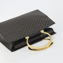 CELINE Macadam Canvas Hand Bag PVC Leather Black Gold Auth 192613A-6