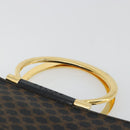 CELINE Macadam Canvas Hand Bag PVC Leather Black Gold Auth 192613A-8
