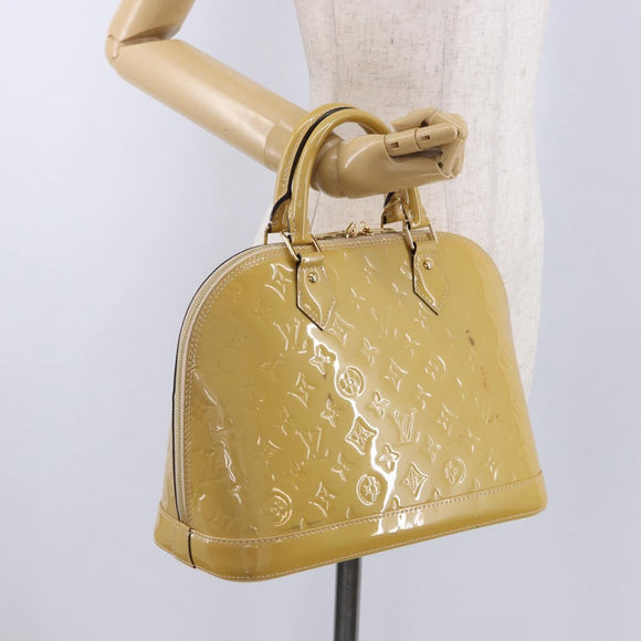 LOUIS VUITTON Monogram Vernis Alma PM Hand Bag Galet LV Auth 192614