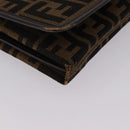 FENDI Zucca Canvas Shoulder Bag Brown Gold Auth 192615-9