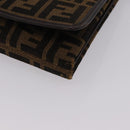 FENDI Zucca Canvas Shoulder Bag Brown Gold Auth 192615-14