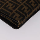 FENDI Zucca Canvas Shoulder Bag Brown Gold Auth 192615-15