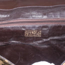 FENDI Zucca Canvas Shoulder Bag Brown Gold Auth 192615-11