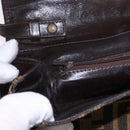 FENDI Zucca Canvas Shoulder Bag Brown Gold Auth 192615-19