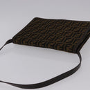FENDI Zucca Canvas Shoulder Bag Brown Gold Auth 192615-6