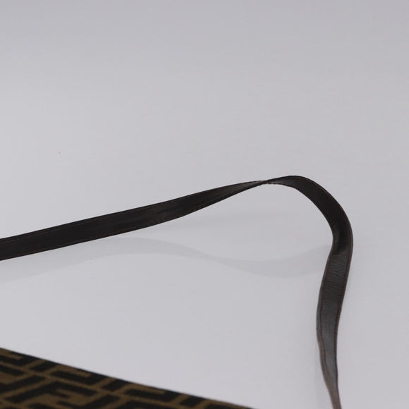 FENDI Zucca Canvas Shoulder Bag Brown Gold Auth 192615