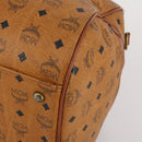MCM Logogram Vicetos Boston Bag PVC Leather 2way Brown Gold Auth 192616A-14