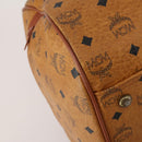 MCM Logogram Vicetos Boston Bag PVC Leather 2way Brown Gold Auth 192616A-15