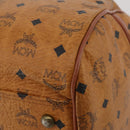 MCM Logogram Vicetos Boston Bag PVC Leather 2way Brown Gold Auth 192616A-16